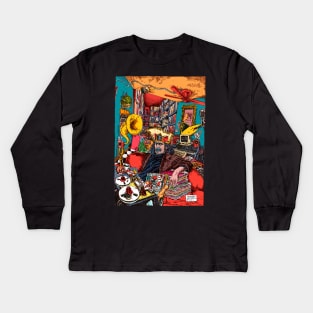 Frank Zappa N°3 by Maximiliano Lopez Barrios Kids Long Sleeve T-Shirt